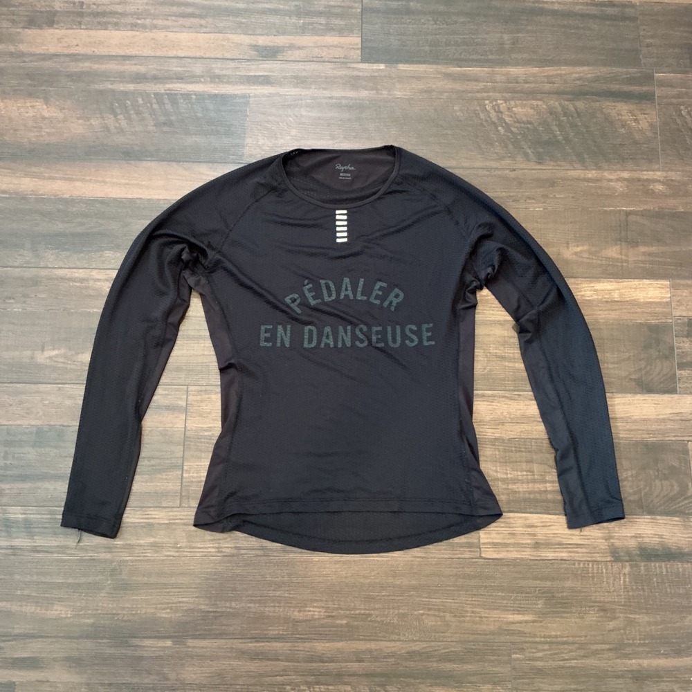 Rapha Pedaler En Danseuse Cycling Base Layer Black Long Sleeve Medium Top